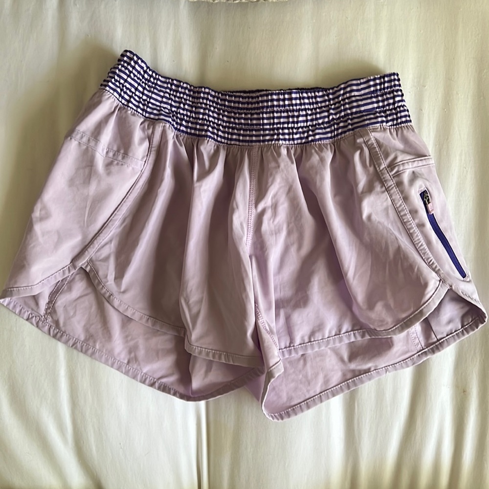 lululemon athletica Lavender Athletic Shorts with purple striped Waistband